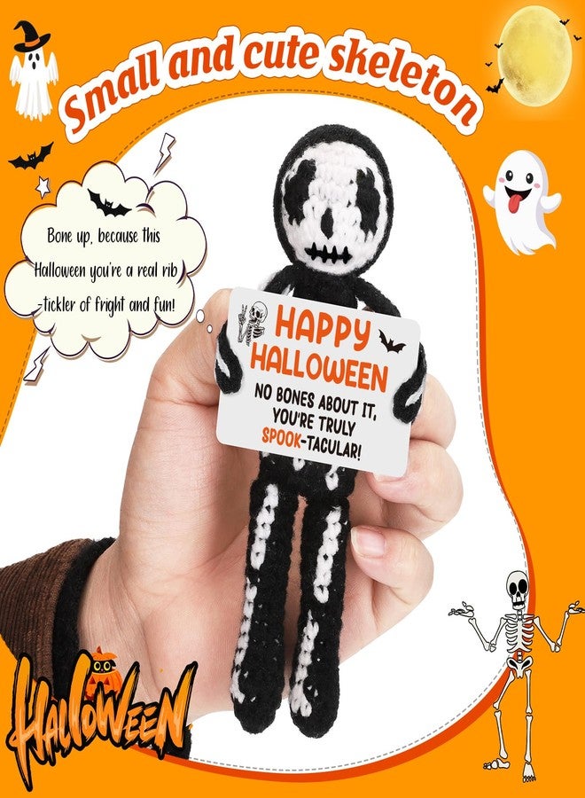 Hweijm Halloween Handmade Crochet Skeleton Gifts, Funny Crochet Spooky Collectible Decor, Cute Scary Trick or Treat Exchange Gifts for Teens Friend, Unique October Celebration Gag Gift Idea - Image 2